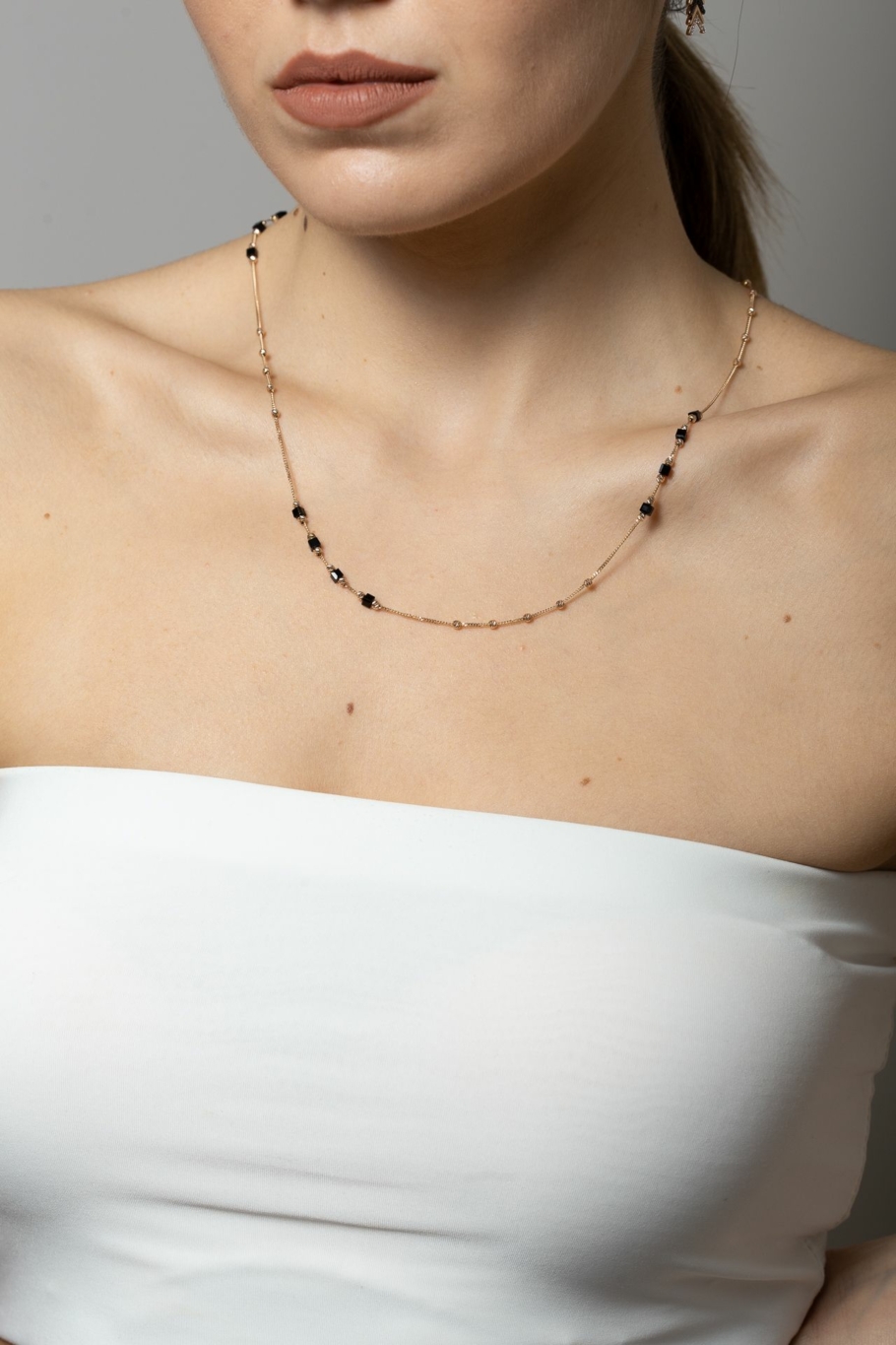 Colier Cu Bilute Aur Roz 14K n-33