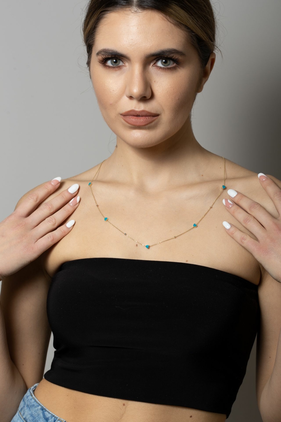 Colier Inimioare Aur 14K n-32