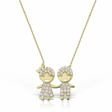 Colier Fetita si Baiat Aur 14K NNN7