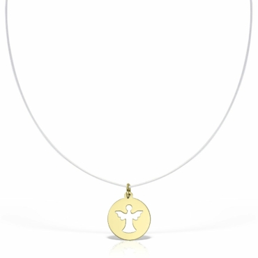 Lănțișor Fir Transparent Cu Ingeras Din Aur 14K PBS44