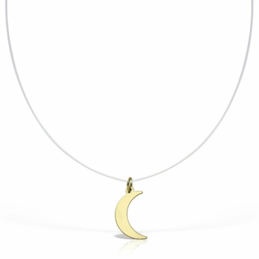 Lănțișor Fir Transparent Cu Semiluna Din Aur 14K PBS42