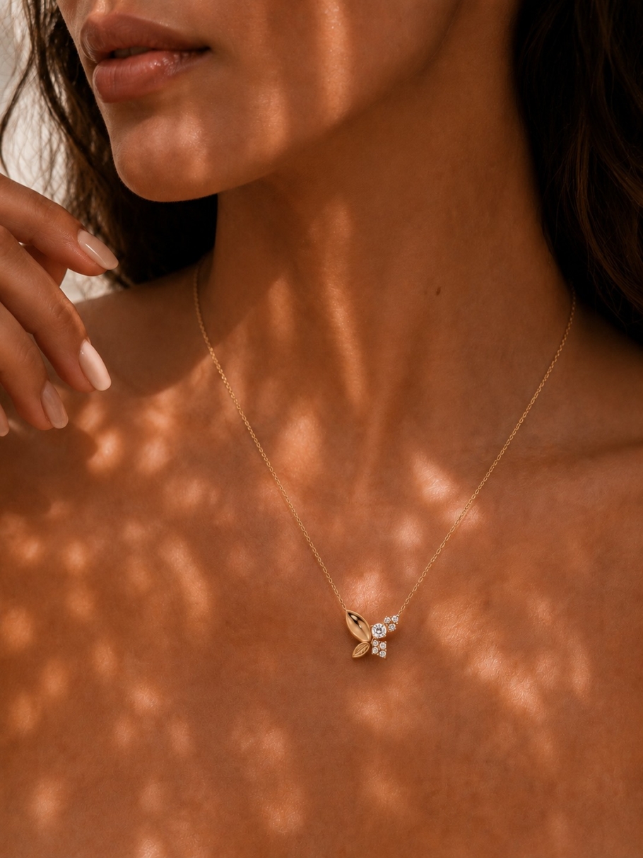 Colier Fluture Aur 14K PHX0003-P