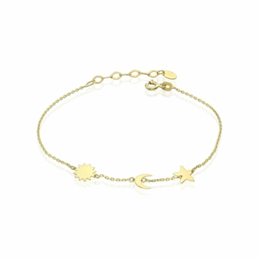 Bratara Luna Stea Soare Aur 14K BBB57