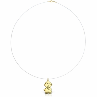 Lantisor Fir Transparent Cu Baietel Din Aur 14K PBS56