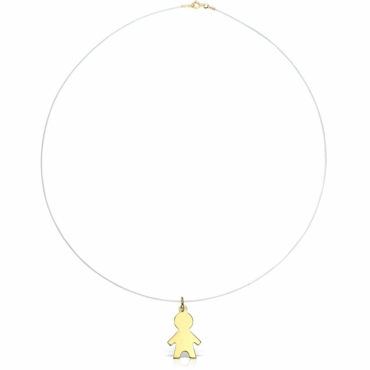 Lantisor Fir Transparent Cu Baietel Din Aur 14K PBS53