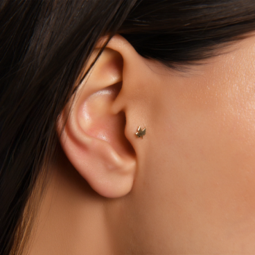 piercing ureche frunza aur 14k pcxe0038 01