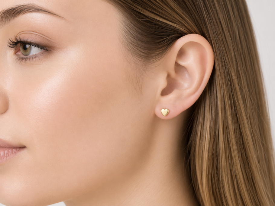 Cercei Cu Inima Aur 14K E-36