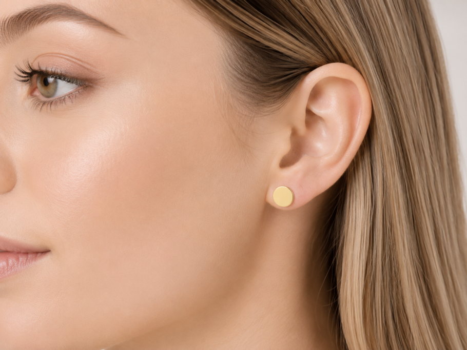 Cercei Cu Banut Aur 14K E-55