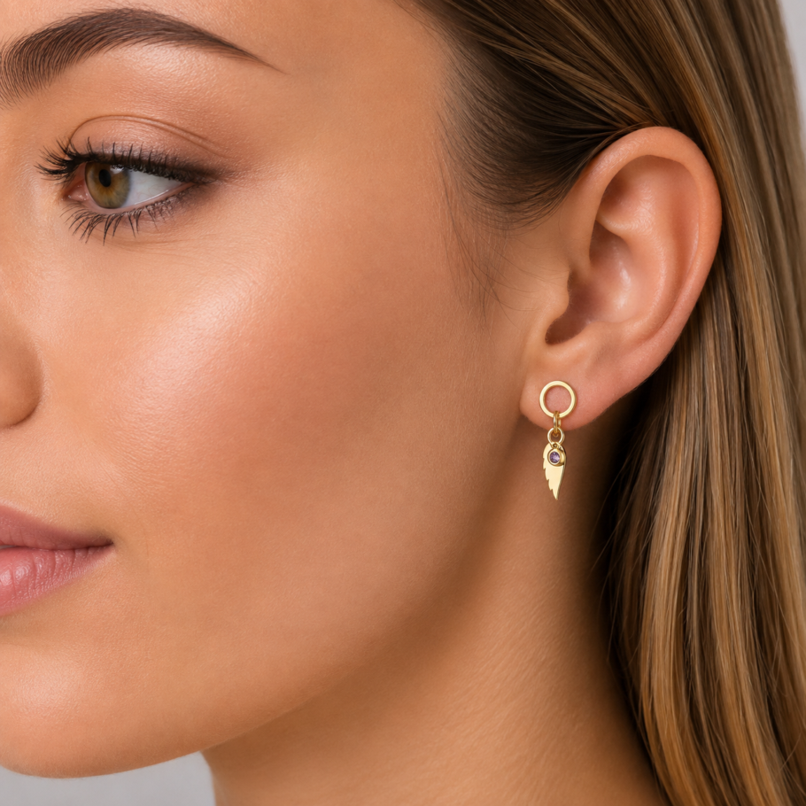 Cercei Cu Pana Aur 14K C-48