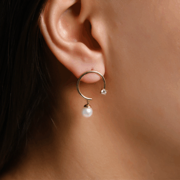 cercei perla aur 14k pxe0198