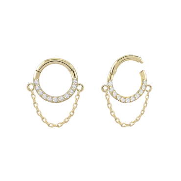 piercing ureche hoop aur 14k pcxe0435 cz