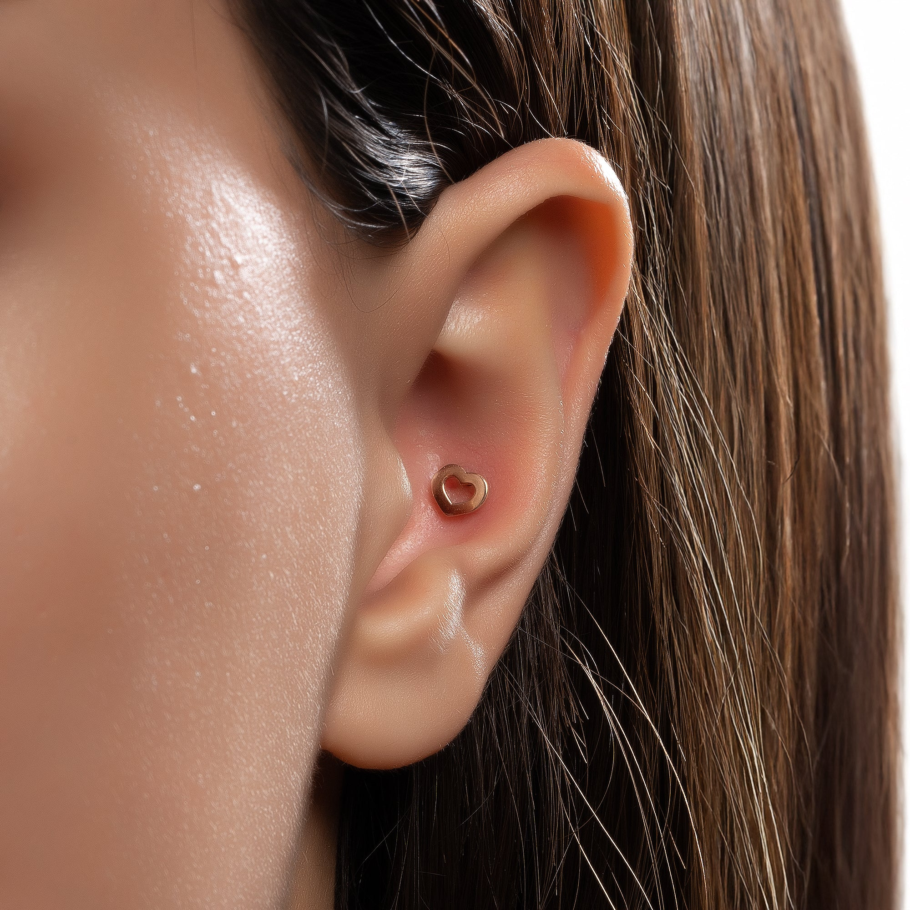 Piercing Inima Aur 14K PCXE0016-01