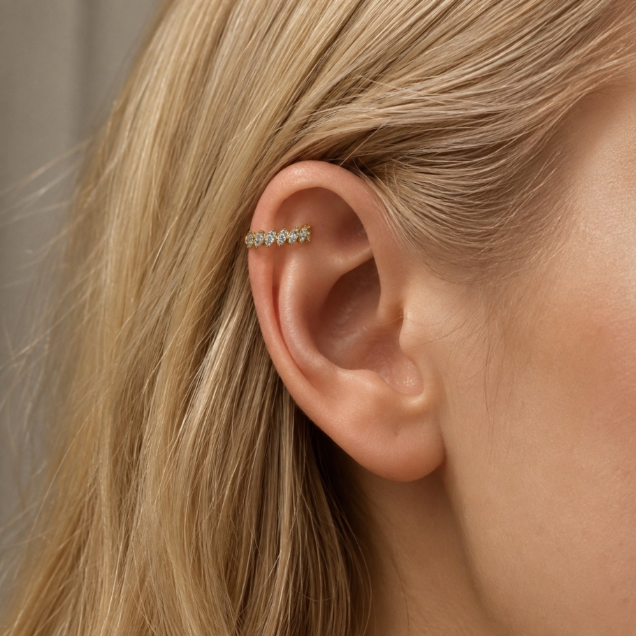 Piercing Earcuff Aur 14K PCXE0303-CZ