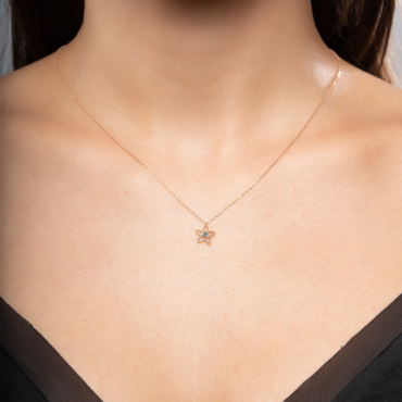 colier cu floare aur 14k pxp0092