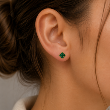 cercei trifoi verde aur 14k c 79