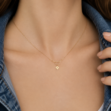 colier cu floricica aur 14k mvk 2 7