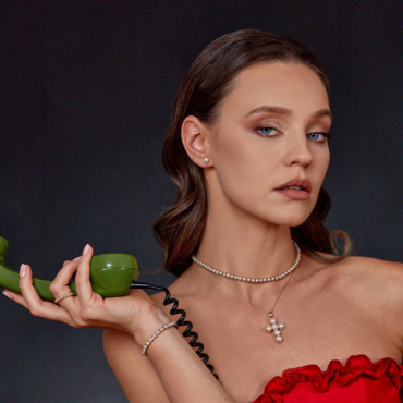 pandantiv cruce cu perle aur 14k ppp30