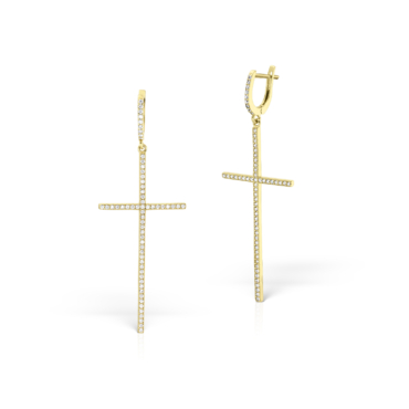 cercei cruce aur 14k e 75