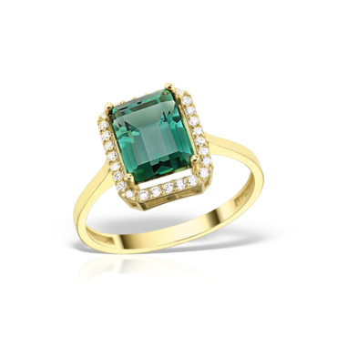 inel piatra verde aur 14k iii58