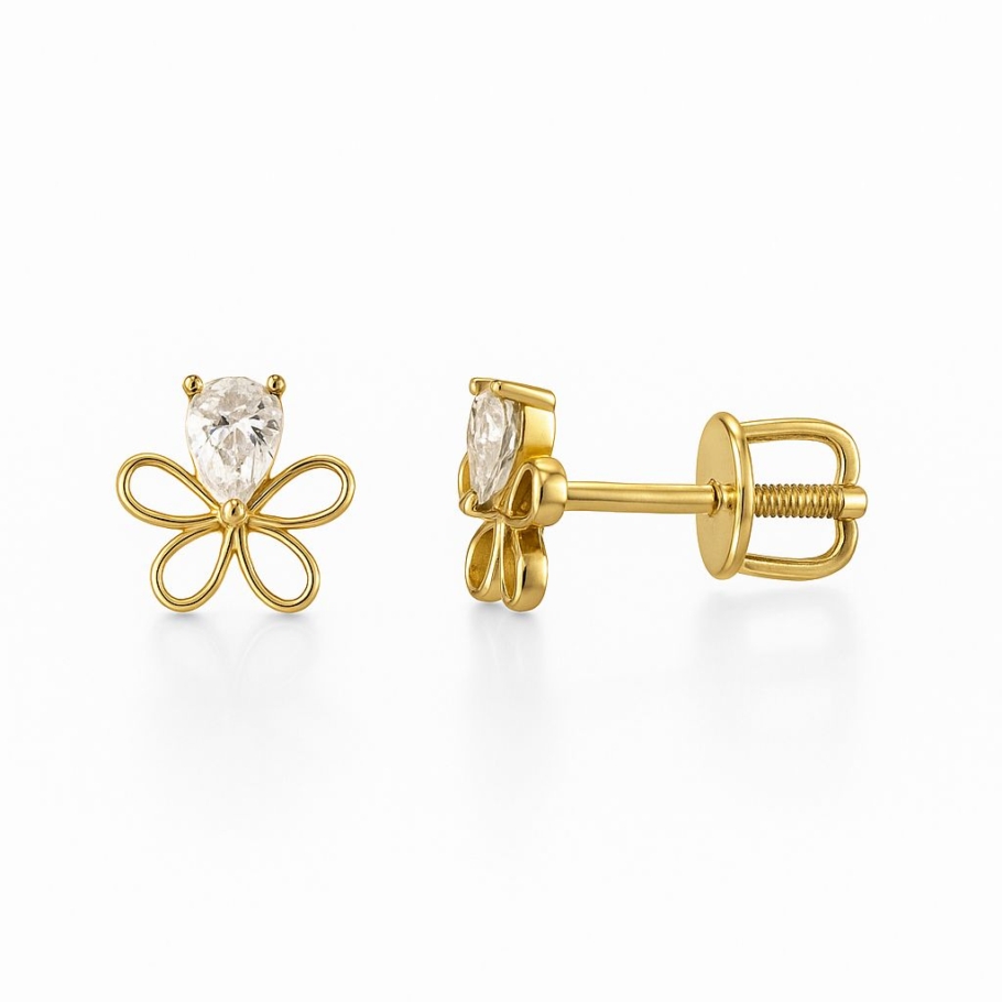 Cercei Floricica Copii Aur 14K CPR67