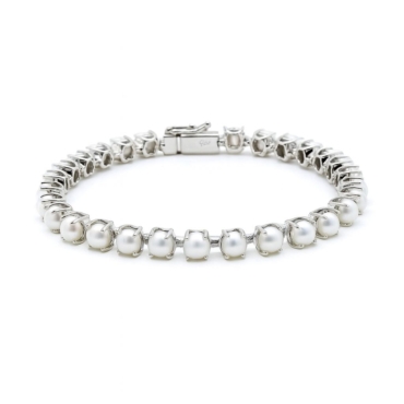 bratara tennis perle aur alb 14k b 51