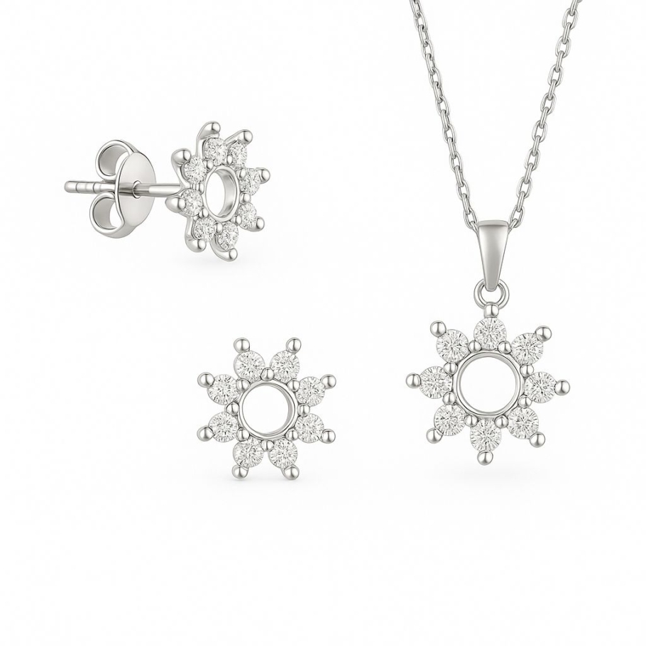 Set Floare Argint AS-01