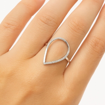 inel lacrima cu diamante aur 18k ayz6034 0.08ct