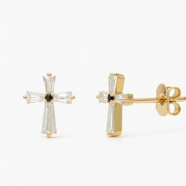 cercei cruciulita aur 14k e 22