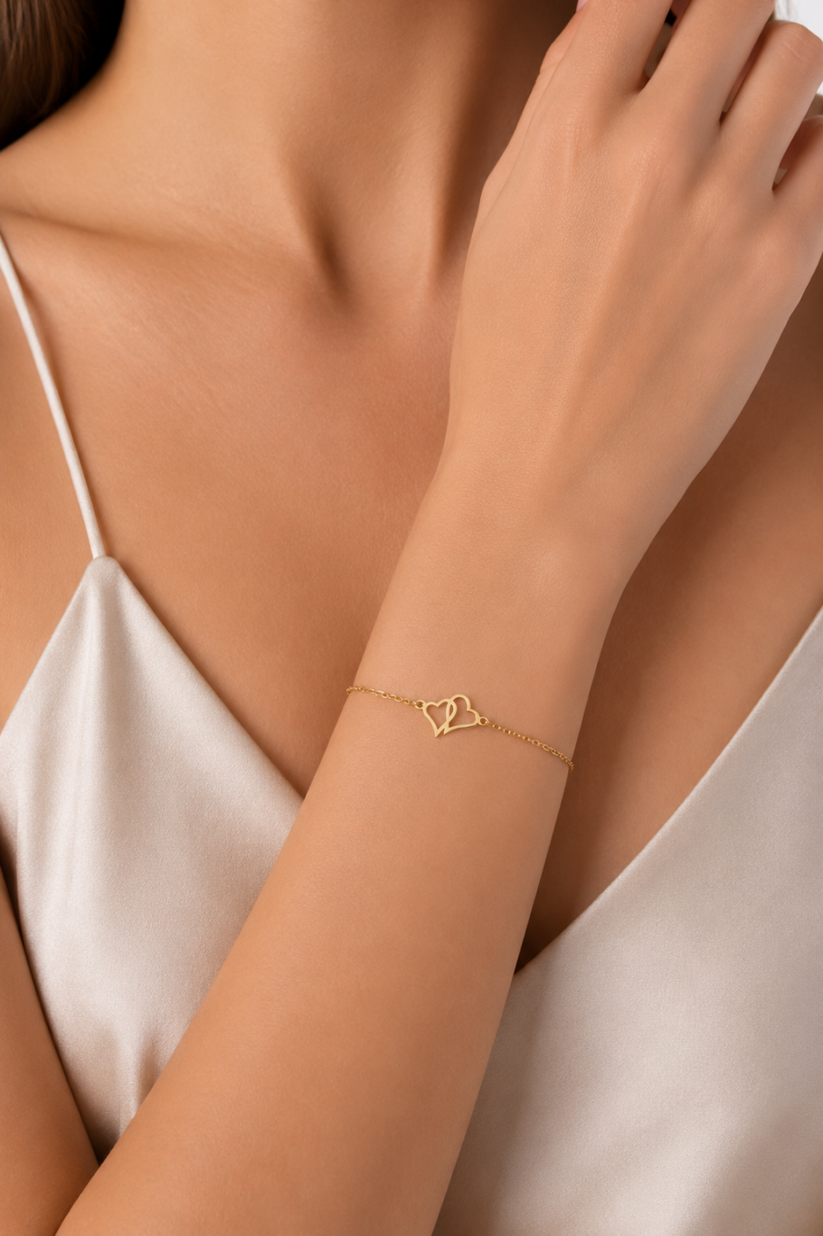Bratara Inimioare Aur 14K B-71