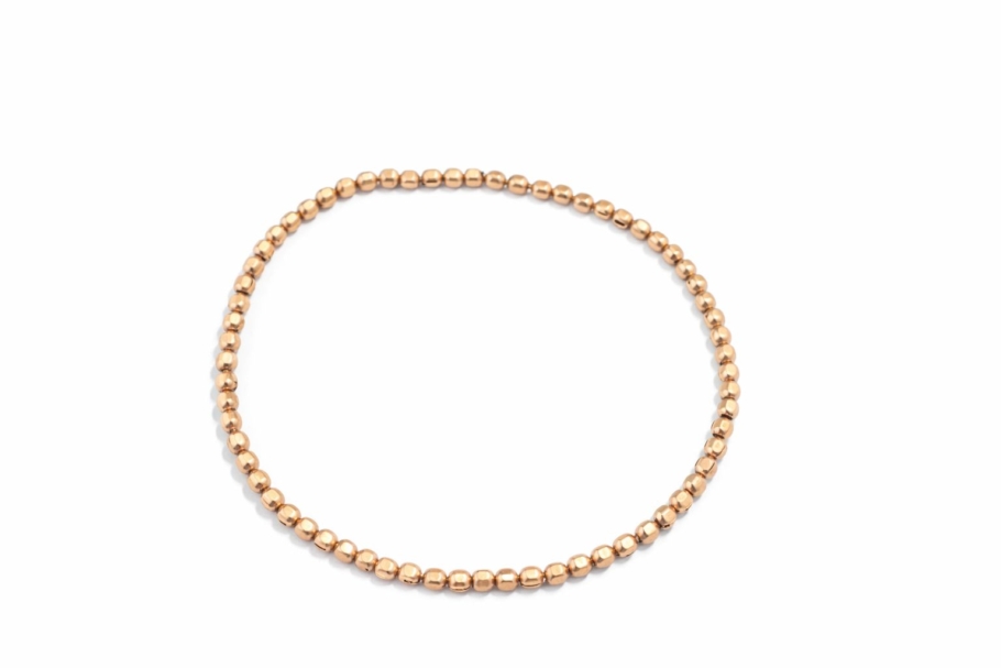 Bratara Cu Bile Elastica Aur Roz 14K B-76