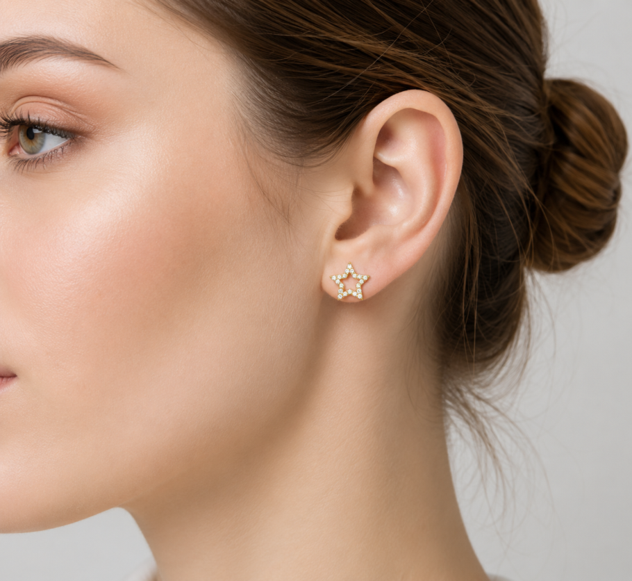 Cercei Stea Aur 14K CCC23
