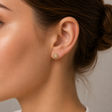 cercei floare aur 14k ccc31
