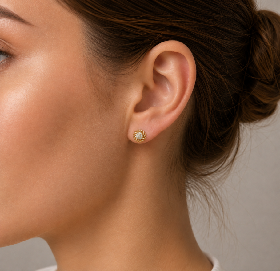Cercei Floare Aur 14K CCC31