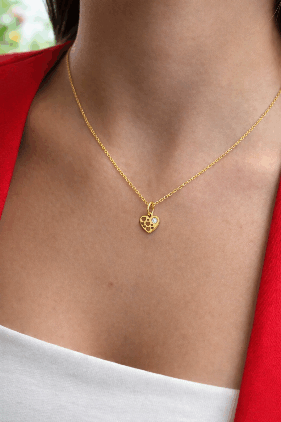 Colier Inimioara Aur 14K N-71