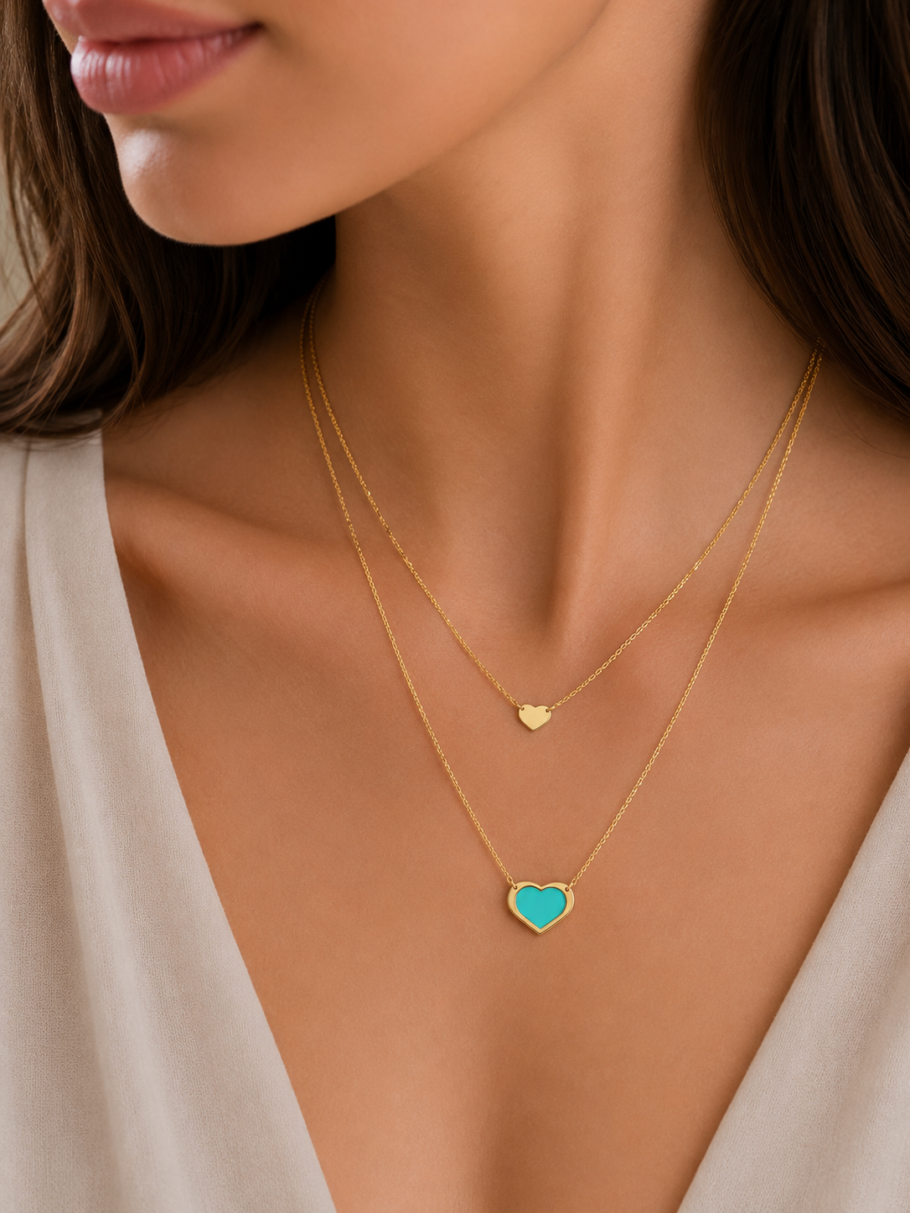 Colier Inimi Aur 14K N-64