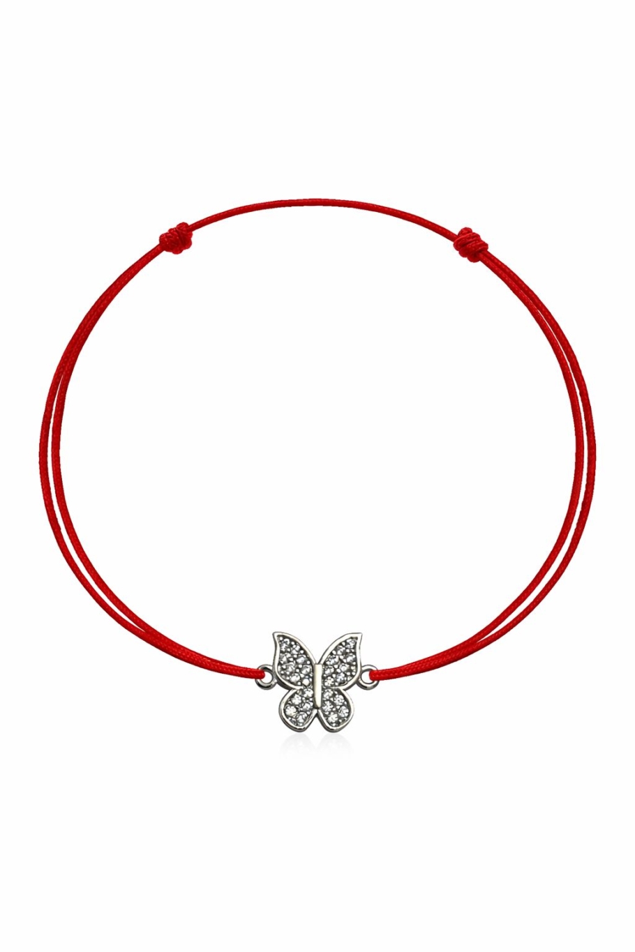Bratara Cu Snur Rosu Si Fluturas Argint 925 BS-3