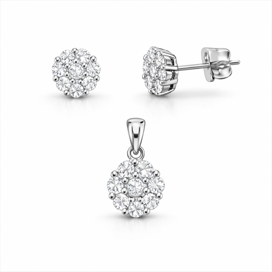 Set Floare Argint 925 AS-19