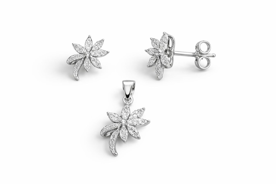 Set Floare Argint 925 AS-41