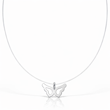 lănțișor fir transparent cu fluturaș din aur 14k pbs41a