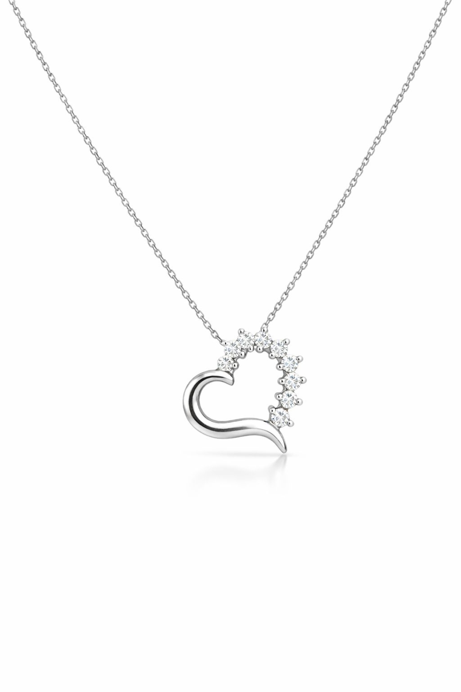 Colier Inima Cu Diamante Aur 18K AKL0834 0.07CT, 0.08CT