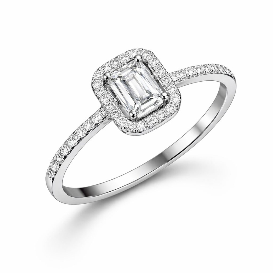 Inel Cu Diamante Aur Alb 18K AYZ6582 0.53CT, 0.19CT