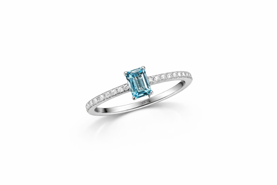 Inel Cu Diamante Aur Alb 18K AYZ5101 0.14CT