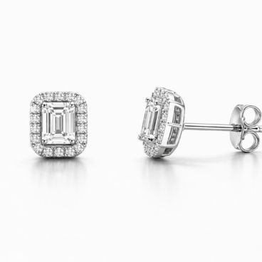 cercei cu diamante si smarald aur alb 18k ast9226 0.37ct