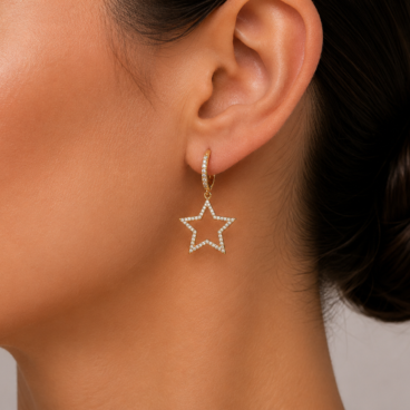 cercei cu stea aur 14k ccc64