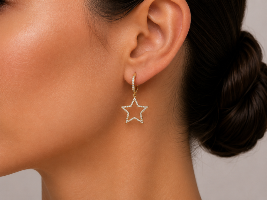Cercei Cu Stea Aur 14K CCC64