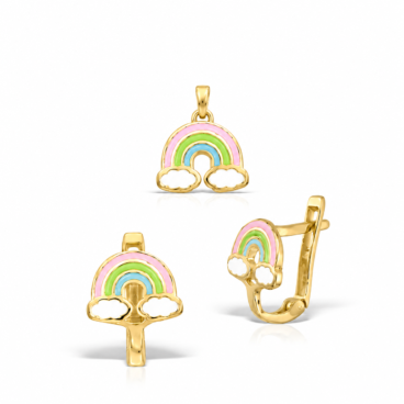 set copii cu curcubeu aur 14k sss62