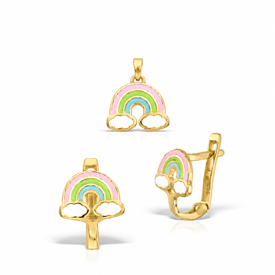 Set Copii Cu Curcubeu Aur 14K SSS62