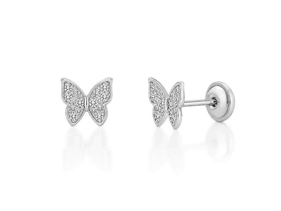 Cercei Protectie Cu Diamante Aur 18K AKP6275 0.08CT