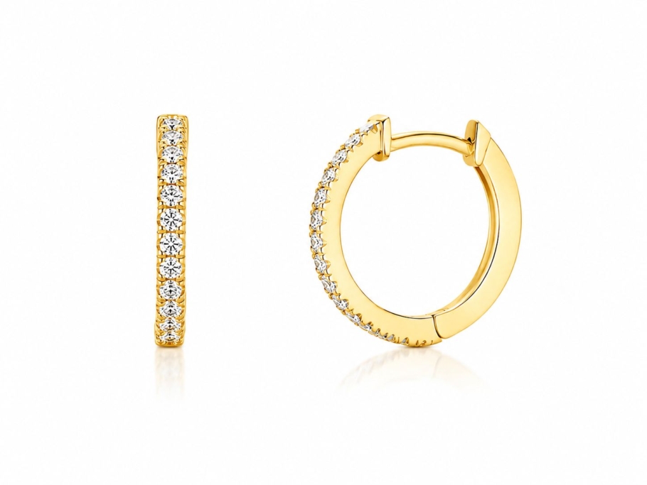Cercei Creola Cu Diamante Aur 18K AKP5667 0.13CT
