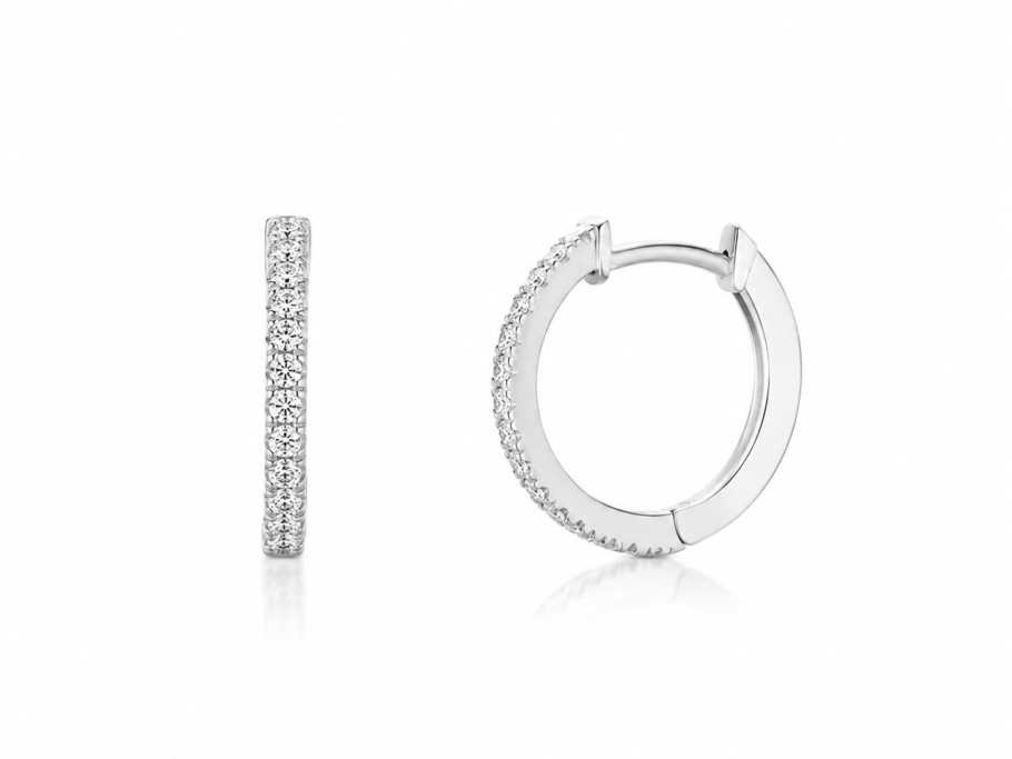 Cercei Creola Cu Diamante Aur 18K AKP5677 0.14CT
